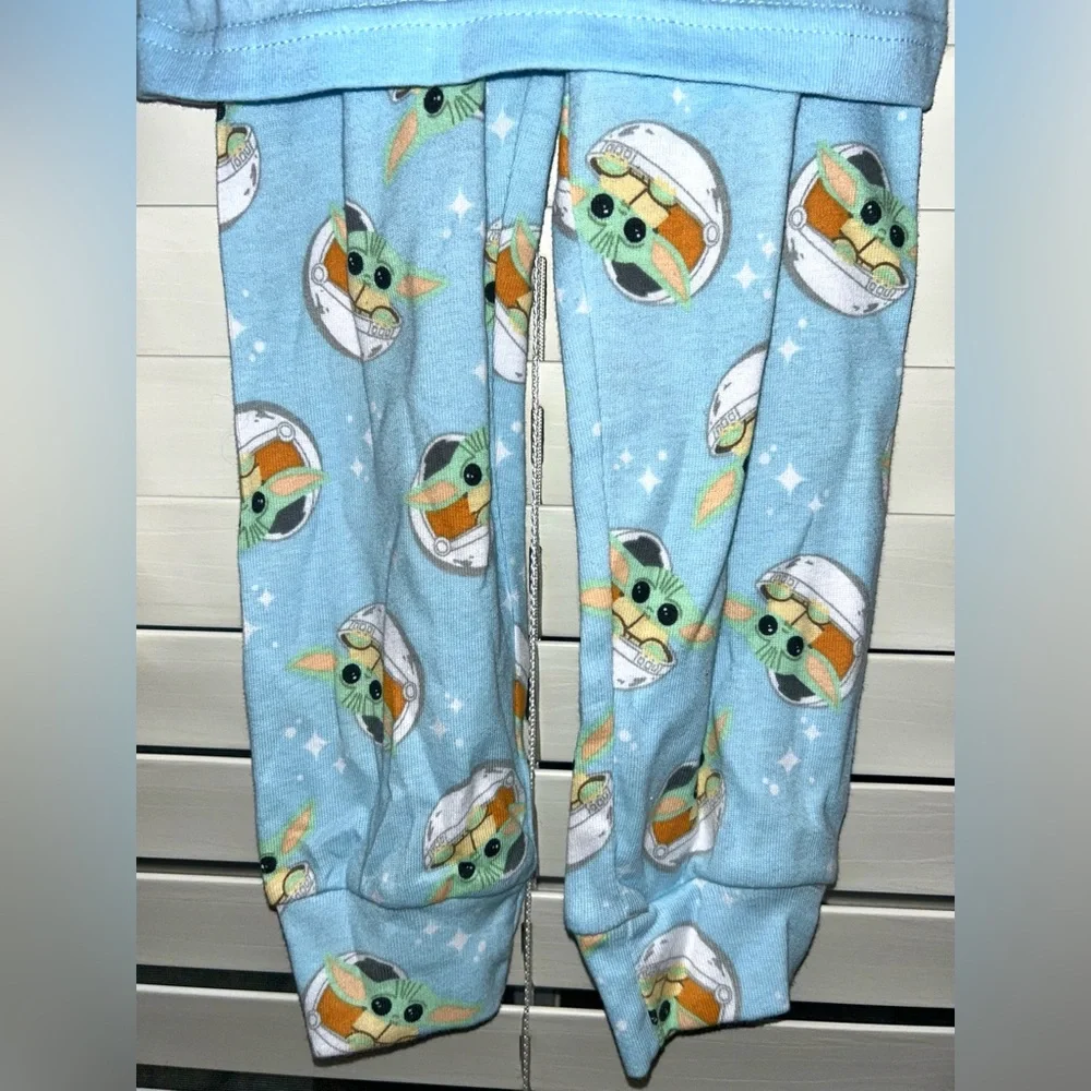 Star Wars The Mandalorian Boys Blue 2-PC Grogu Baby Yoda Long Sleeve Pajamas
